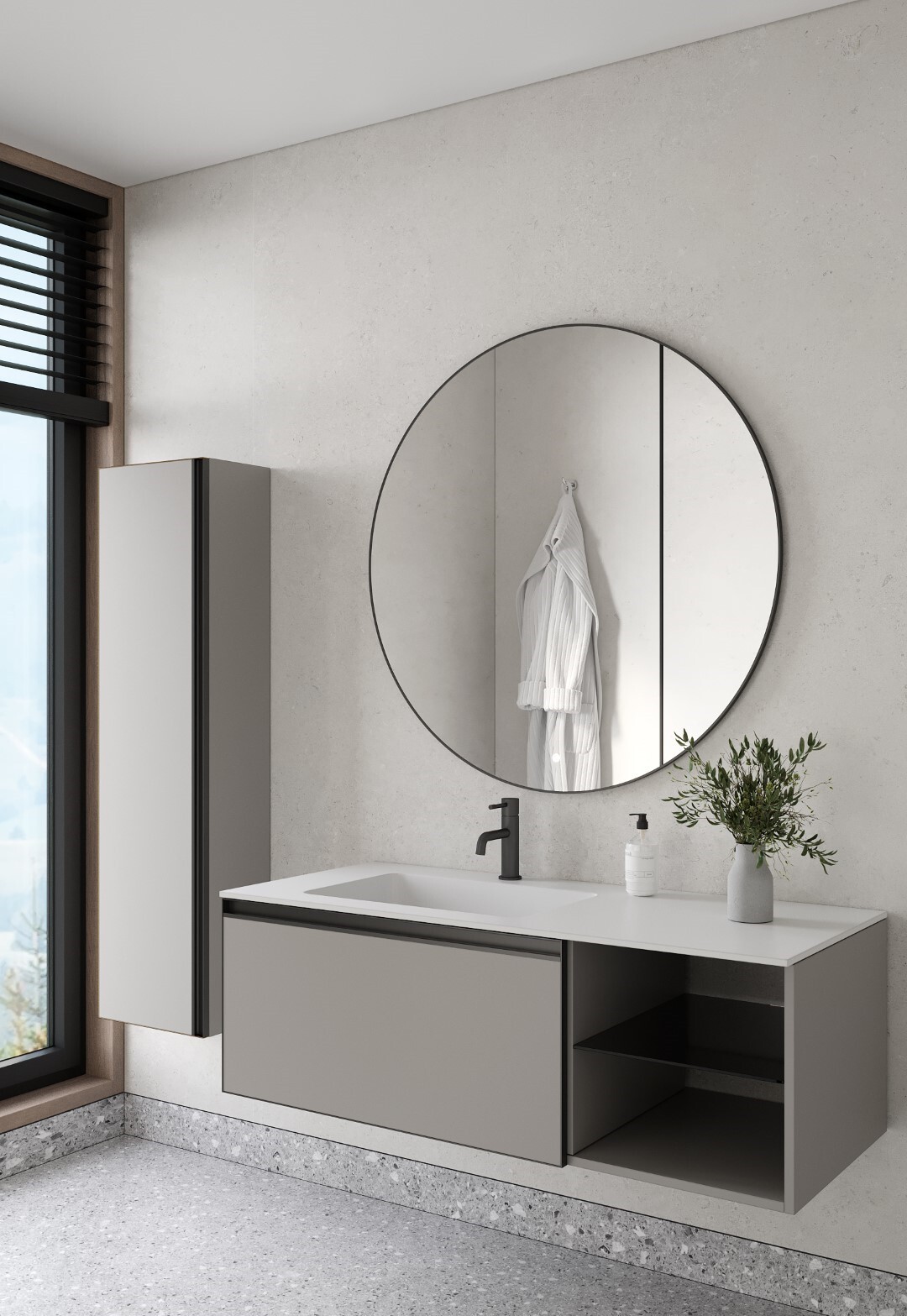 Тумба с раковиной 120 см ArmadiArt Quatro 790-M6-120-L-A/793-120-W-A