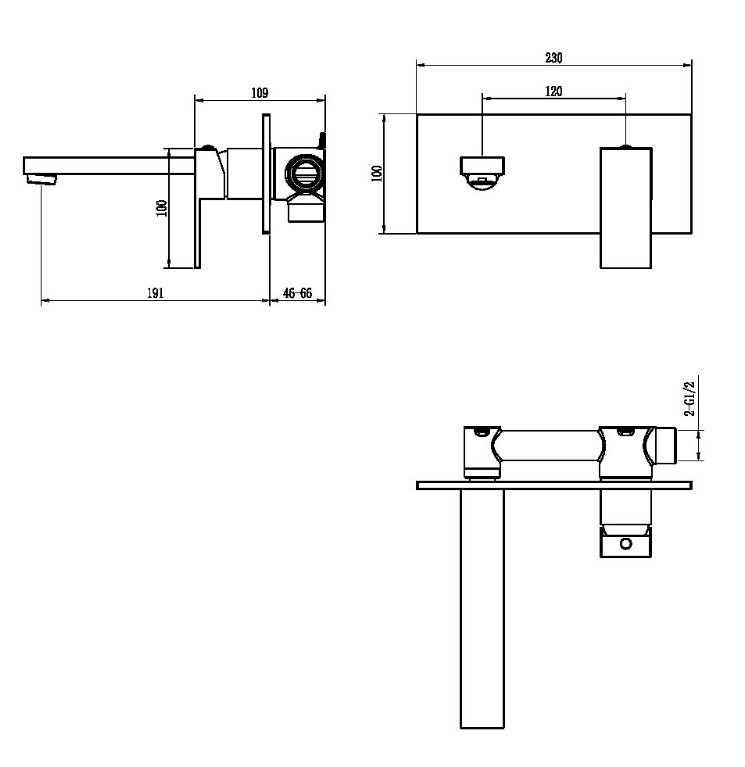 Смеситель для раковины Boheme Qubic 475-GM