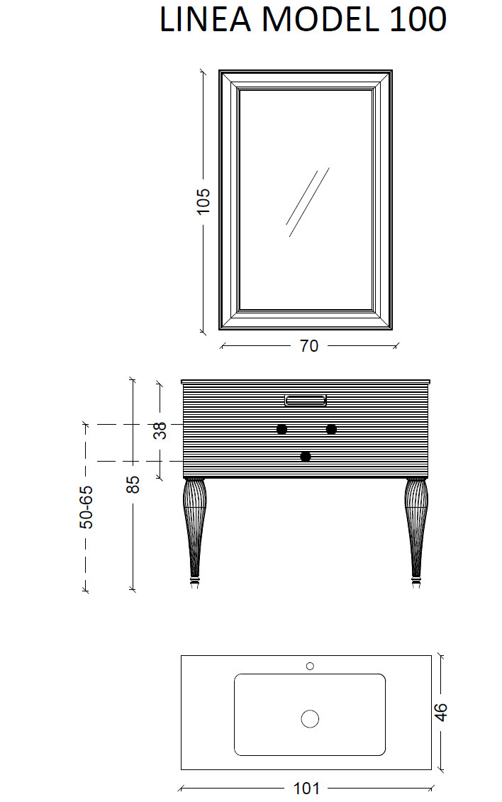 Тумба под раковину 100 см ArmadiArt Vallessi Avantgarde Linea 842-100-BG