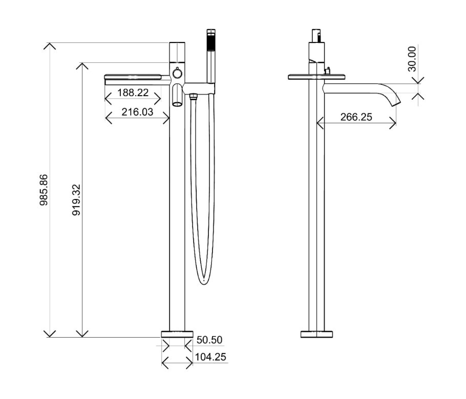 Смеситель для ванны Boheme Stick 129-BB.4