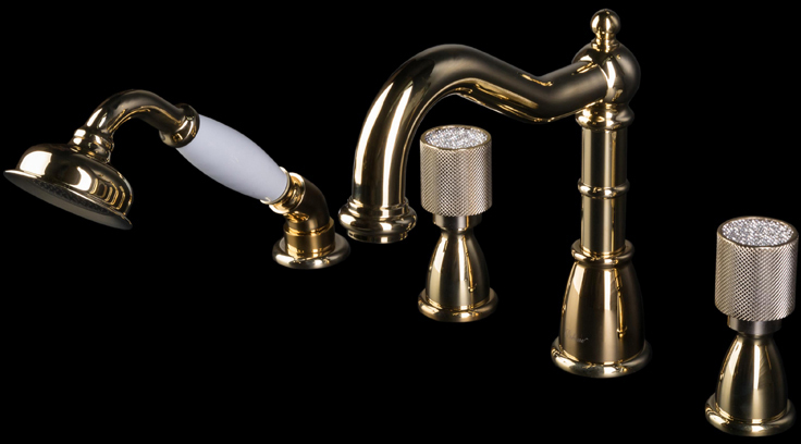 Смеситель на борт ванны Boheme Royal Cristal 395-Royal/CRST