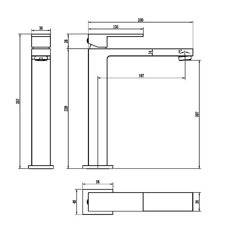 Смеситель для раковины Boheme Qubic 472-CB