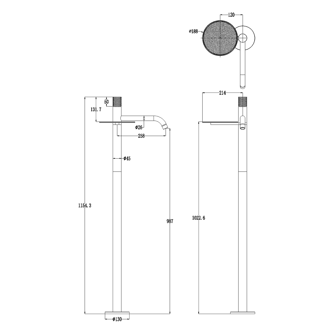 Смеситель для раковины Boheme Stick 120-BRB.2
