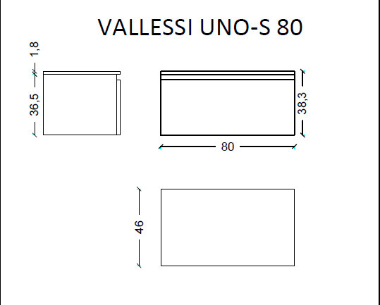 Тумба под столешницу 80 см ArmadiArt Vallessi Uno-S 897-080-A glossy
