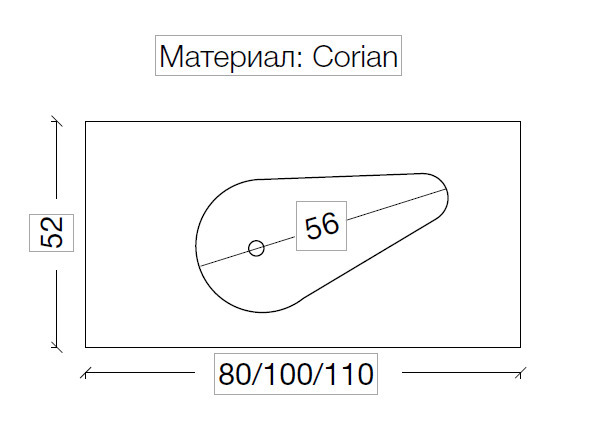 Раковина 80 см ArmadiArt Corian Drop 858-080