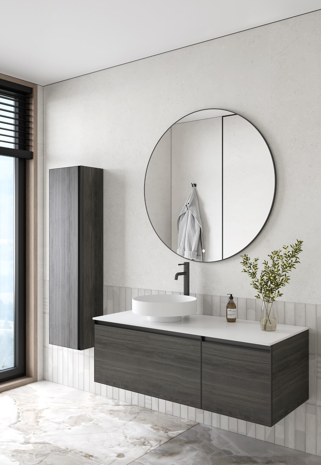 Тумба с раковиной 120 см ArmadiArt Quatro 790-M2-120-OA-A/792-120-W/801-MW