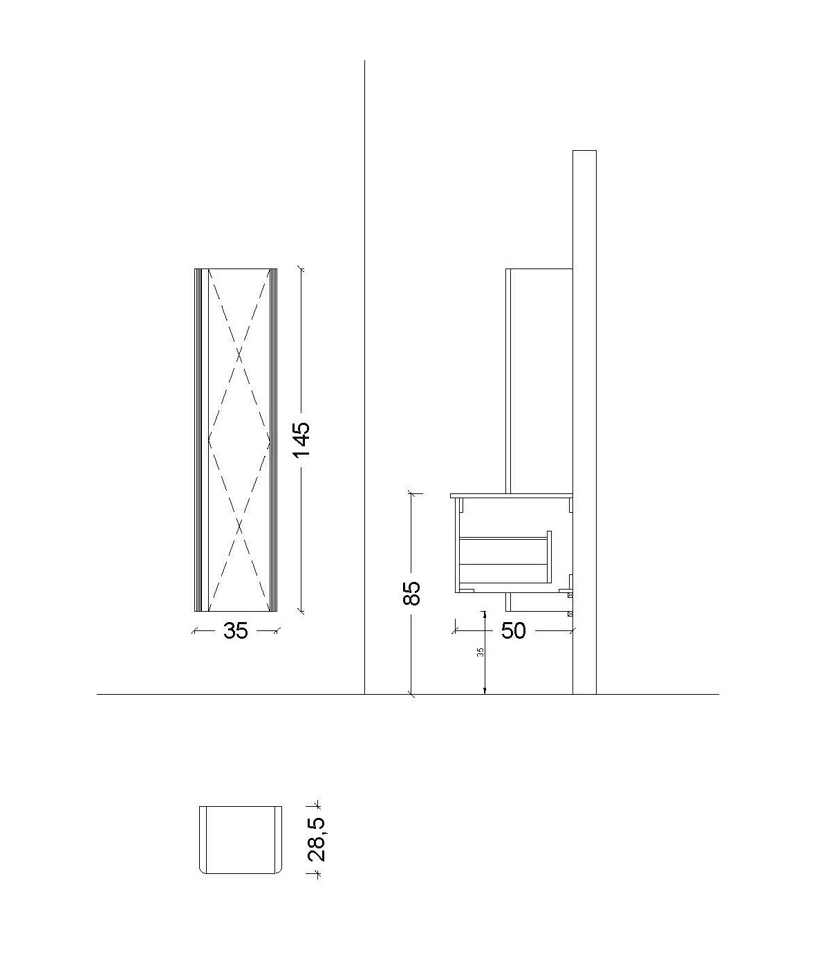 Пенал 35 см ArmadiArt Voi 782-BD-R-C