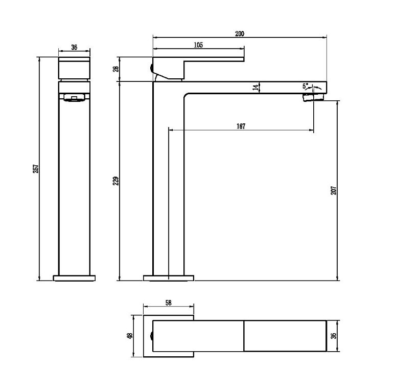 Смеситель для раковины Boheme Qubic 472-GM