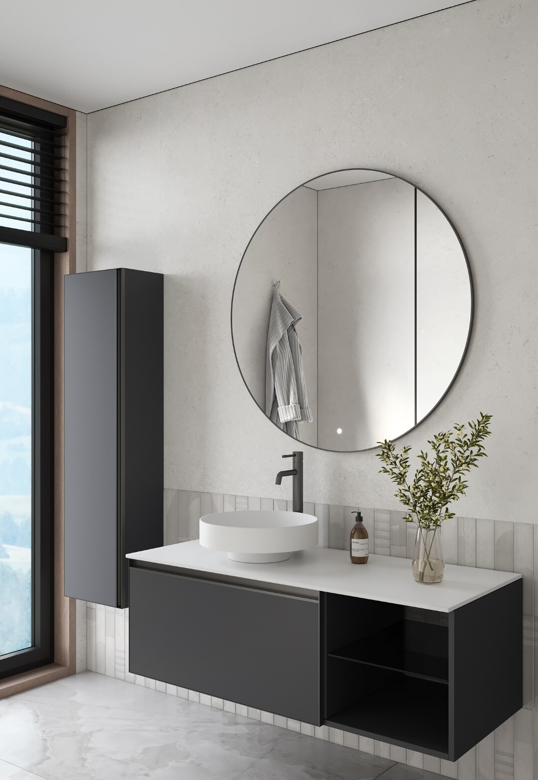 Тумба с раковиной 120 см ArmadiArt Quatro 790-M6-120-A-A/792-120-W/801-MW