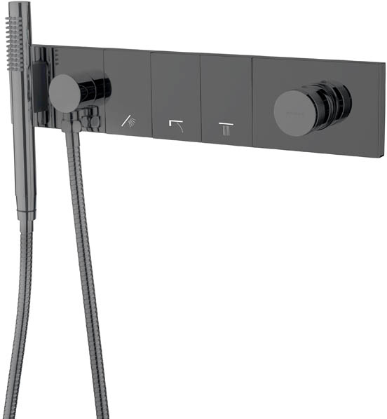 Встраиваемый смеситель Boheme Zodiac 132-SYS-SGM с ручным душем