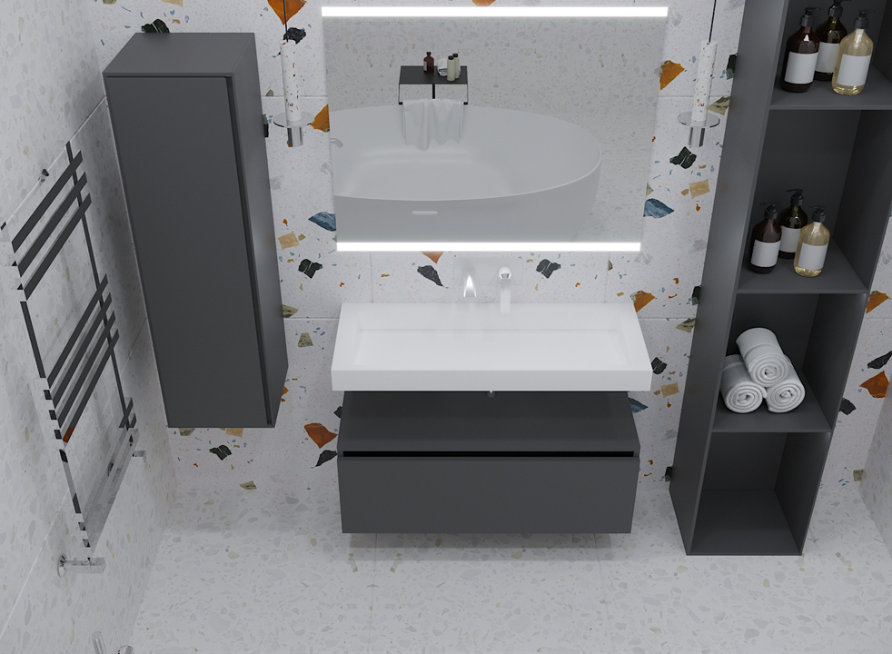 Тумба под столешницу 100 см ArmadiArt Vallessi Uno-S 897-100-A glossy
