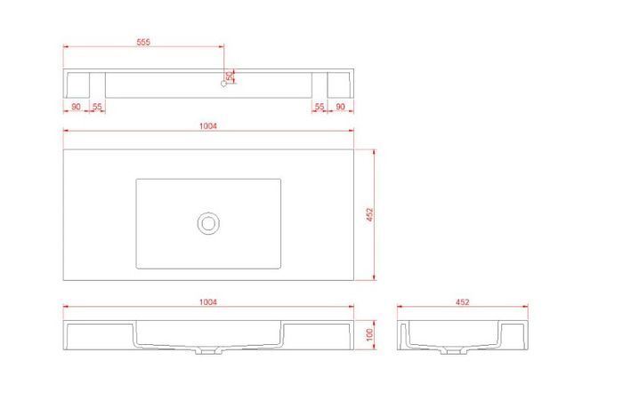 Раковина 100 см ArmadiArt Flat 888-100