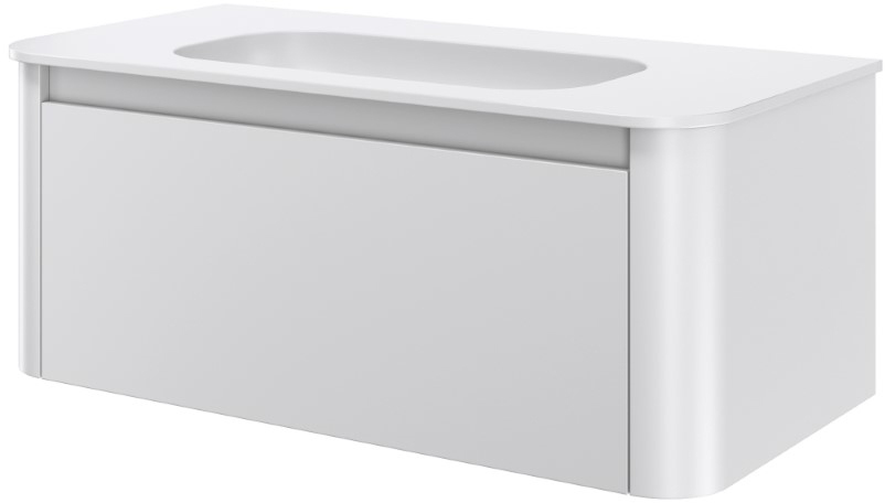 Тумба с раковиной без отверстия 100 см ArmadiArt Voi 782-100-MW/786-100-MW