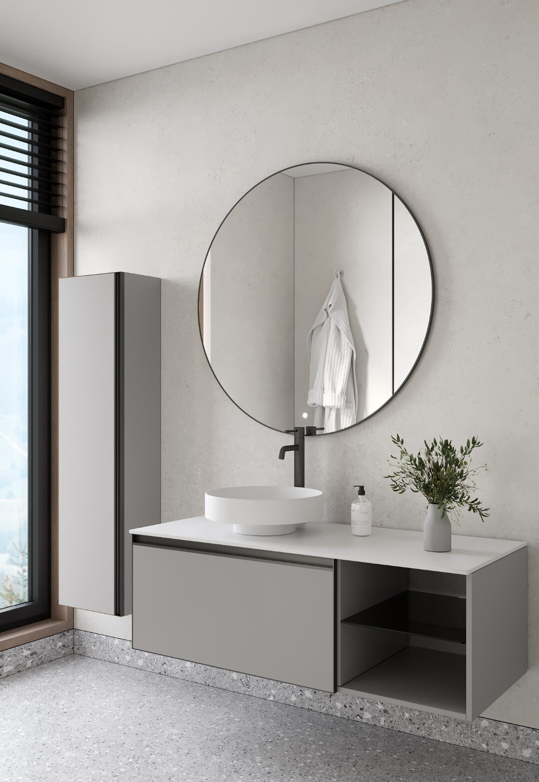 Тумба с раковиной 120 см ArmadiArt Quatro 790-M6-120-L-A/792-120-W/801-MW