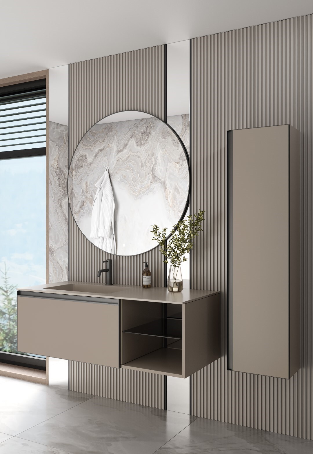 Тумба с раковиной 120 см ArmadiArt Quatro 790-M6-120-D-A/793-120-D-L
