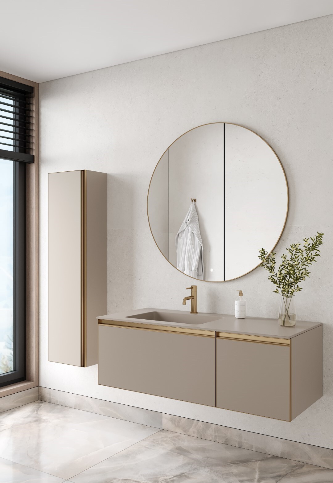 Тумба с раковиной 120 см ArmadiArt Quatro 790-M2-120-D-MG/793-120-D-L