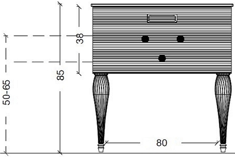 Тумба под раковину 80 см ArmadiArt Vallessi Avantgarde Linea 842-080-BCR