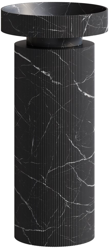Раковина Ø40 см на пьедестале ArmadiArt Sole Corian 801-R-NM+801-Base-Rib-NM