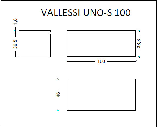 Тумба под столешницу 100 см ArmadiArt Vallessi Uno-S 897-100-L