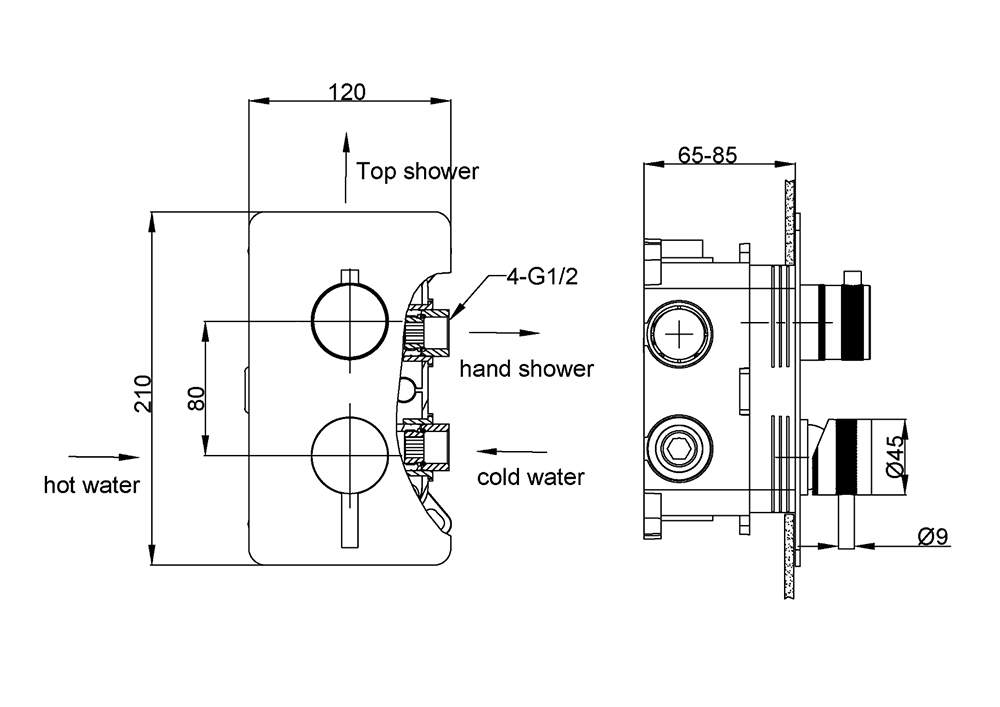 Комплект для душа Boheme Cell 427-B/135-2-B