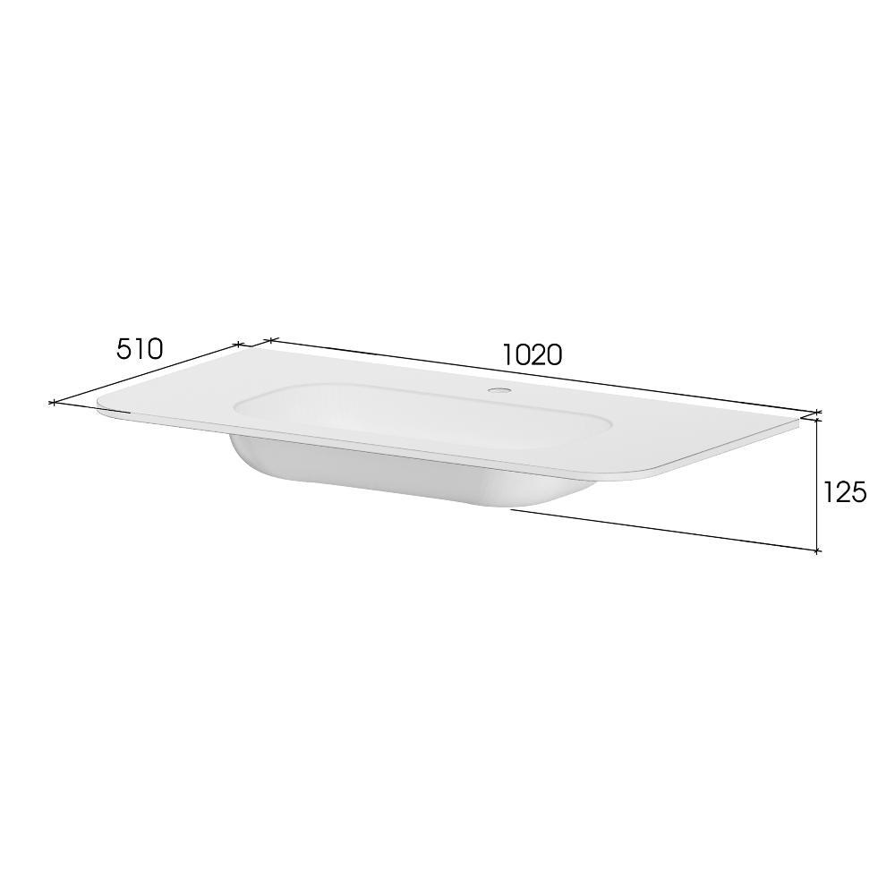 Раковина 102 см ArmadiArt Ovale 786-100-WG