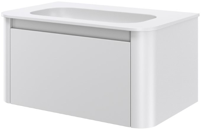 Тумба с раковиной без отверстия 80 см ArmadiArt Voi 782-080-MW/786-080-MW