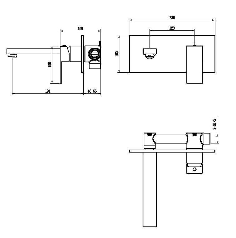 Смеситель для раковины Boheme Qubic 475-BR