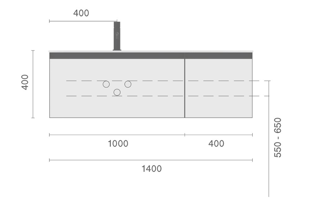 Тумба с раковиной 140 см ArmadiArt Quatro 790-M2-140-D-MG/792-140-W/801-R-MW