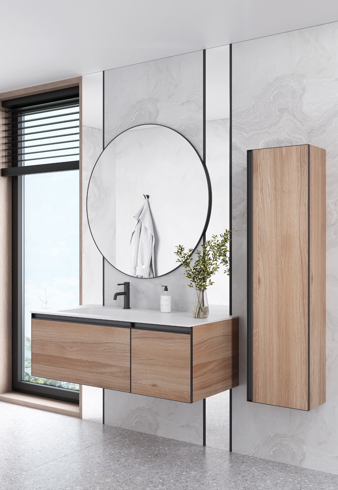 Тумба с раковиной 120 см ArmadiArt Quatro 790-M6-120-W-A/793-120-W-A