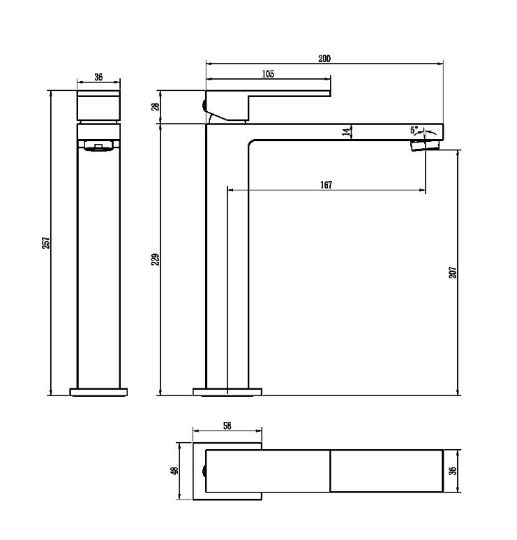 Смеситель для раковины Boheme Qubic 472-MG