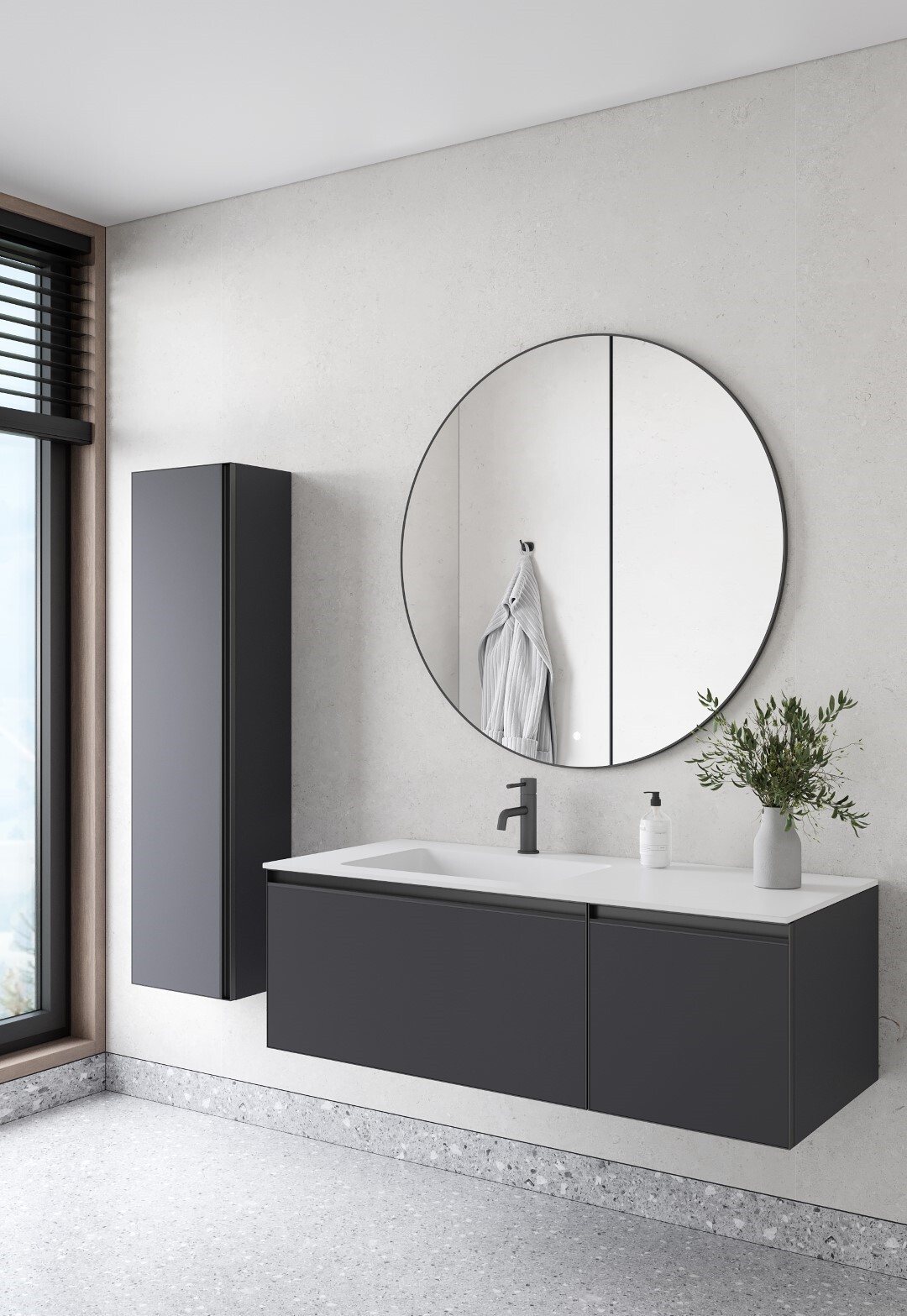 Тумба с раковиной 120 см ArmadiArt Quatro 790-M2-120-A-A/793-120-W-A