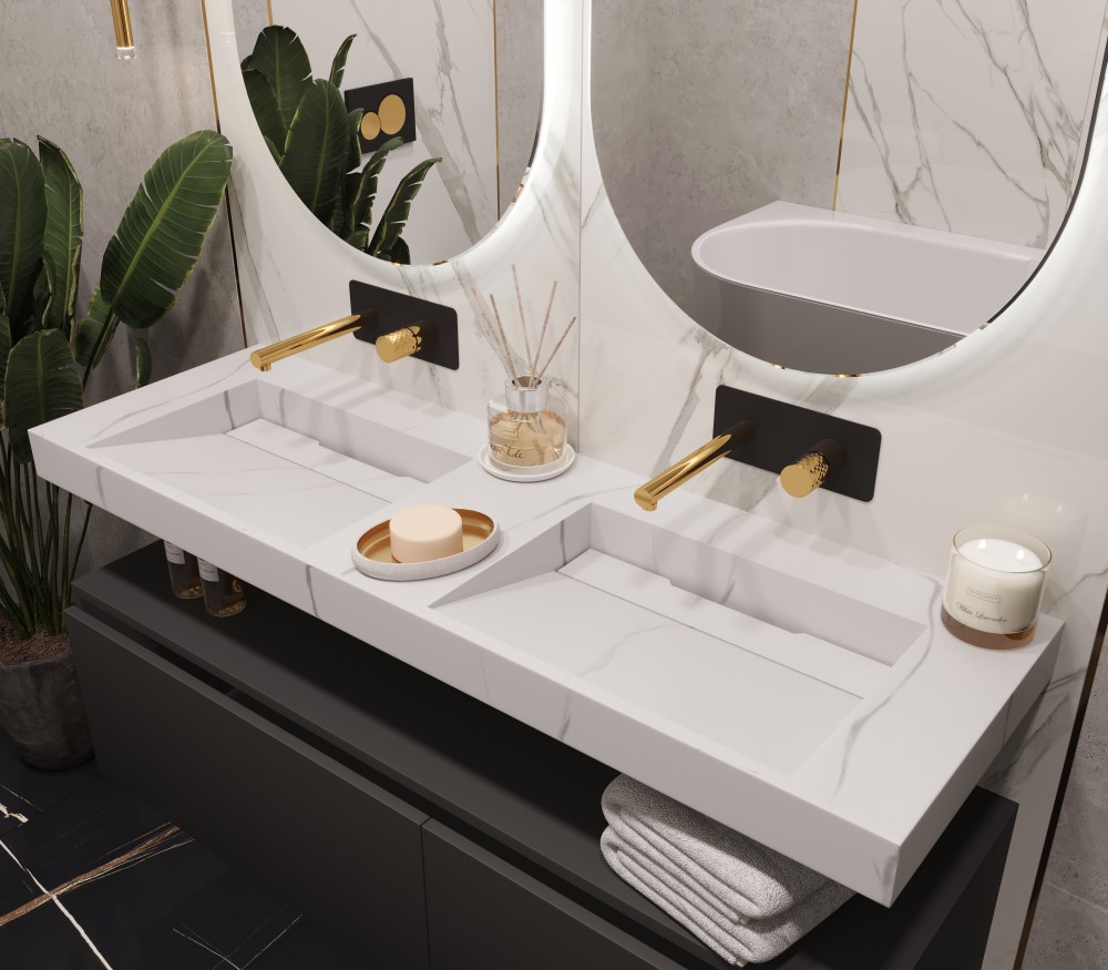 Раковина 140 см ArmadiArt Flat 859-140-CLCT