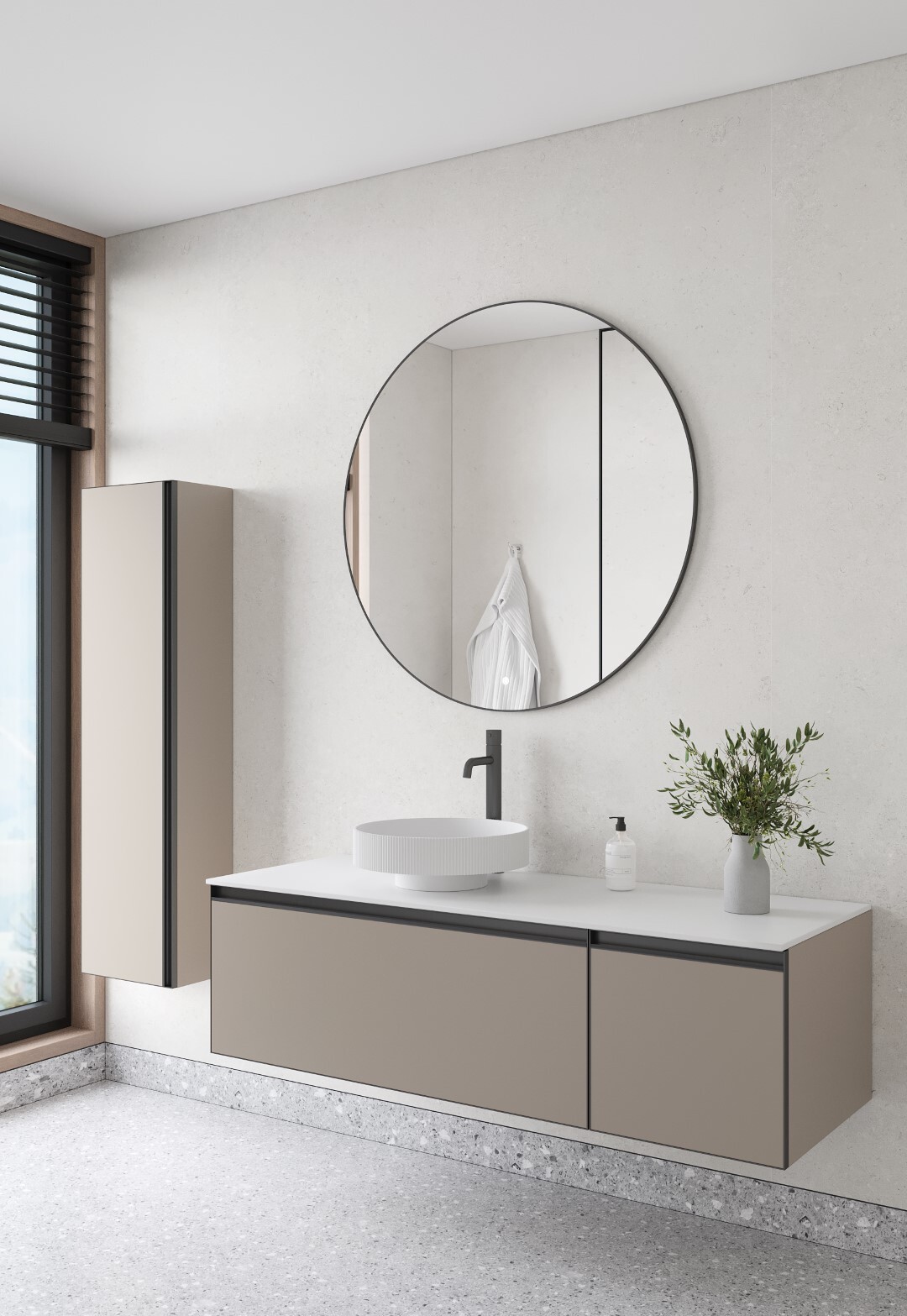 Тумба с раковиной 140 см ArmadiArt Quatro 790-M2-140-D-A/792-140-W/801-R-MW