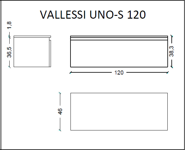 Тумба под столешницу 120 см ArmadiArt Vallessi Uno-S 897-120-D