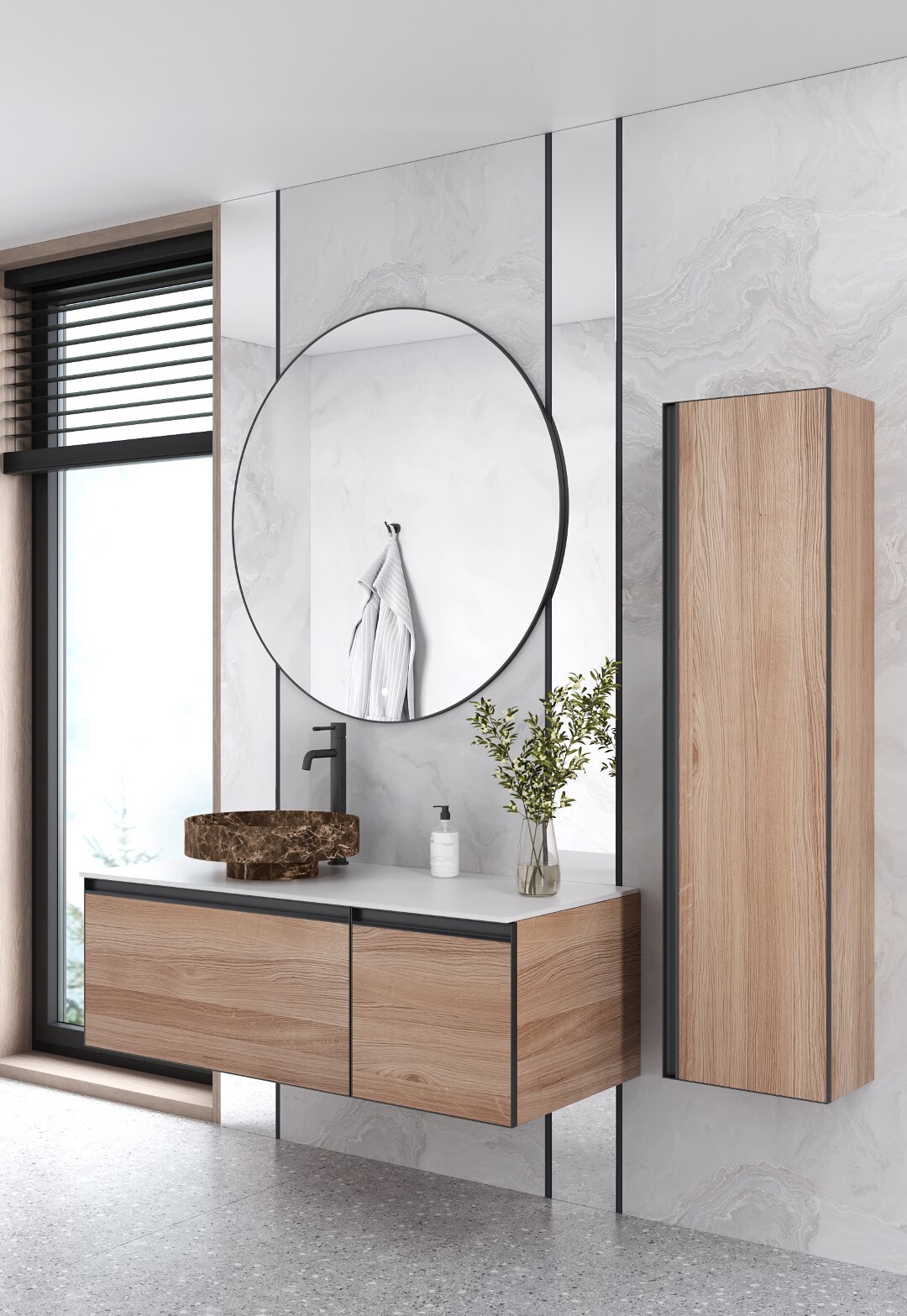 Тумба с раковиной 120 см ArmadiArt Quatro 790-M2-120-W-A/792-120-W/801-ED