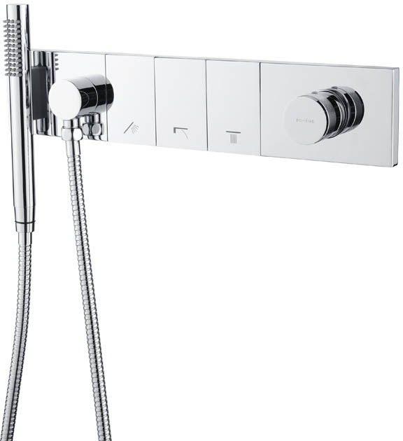 Встраиваемый смеситель Boheme Zodiac 132-SYS-CR с ручным душем