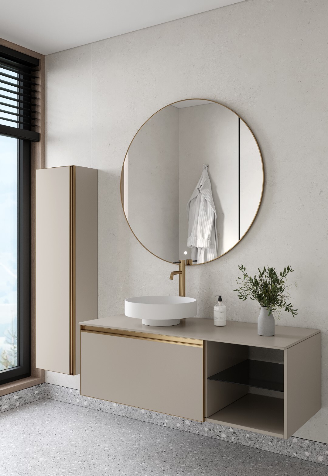Тумба с раковиной 120 см ArmadiArt Quatro 790-M6-120-CM-MG/792-120-C/801-MW