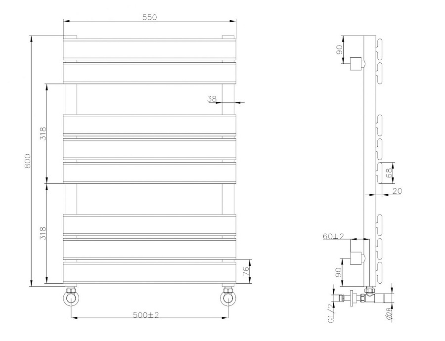Полотенцесушитель водяной Boheme Venturo 720-CR