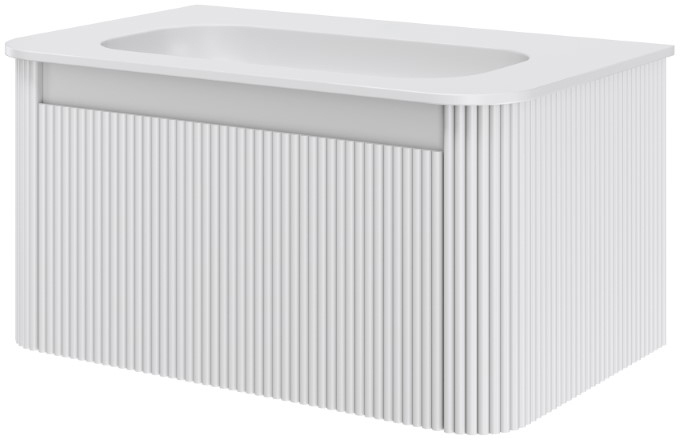Тумба с раковиной без отверстия 80 см ArmadiArt Voi 782-080-R-MW/786-080-MW