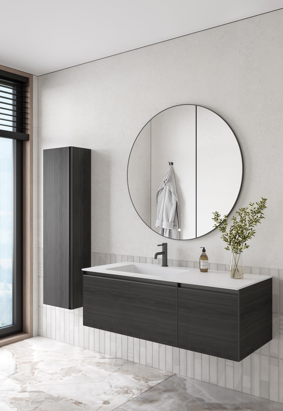 Тумба с раковиной 120 см ArmadiArt Quatro 790-M2-120-OA-A/793-120-W-A