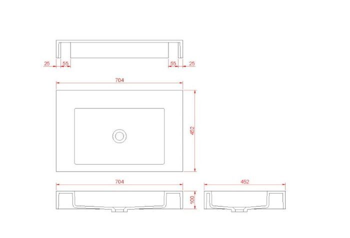 Раковина 70 см ArmadiArt Flat 888-70