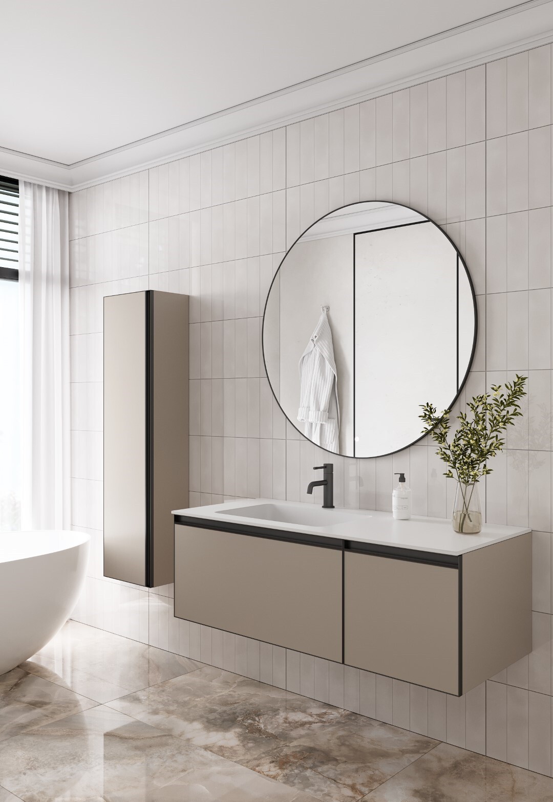 Тумба с раковиной 120 см ArmadiArt Quatro 790-M2-120-D-A/793-120-W-A