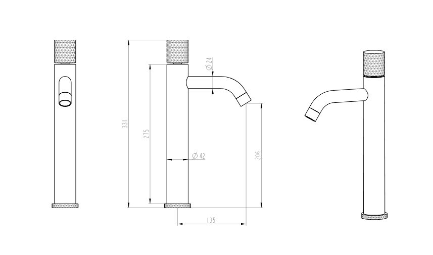 Смеситель для раковины Boheme Stick 122-BB