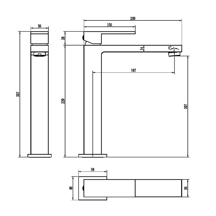 Смеситель для раковины Boheme Qubic 472-G