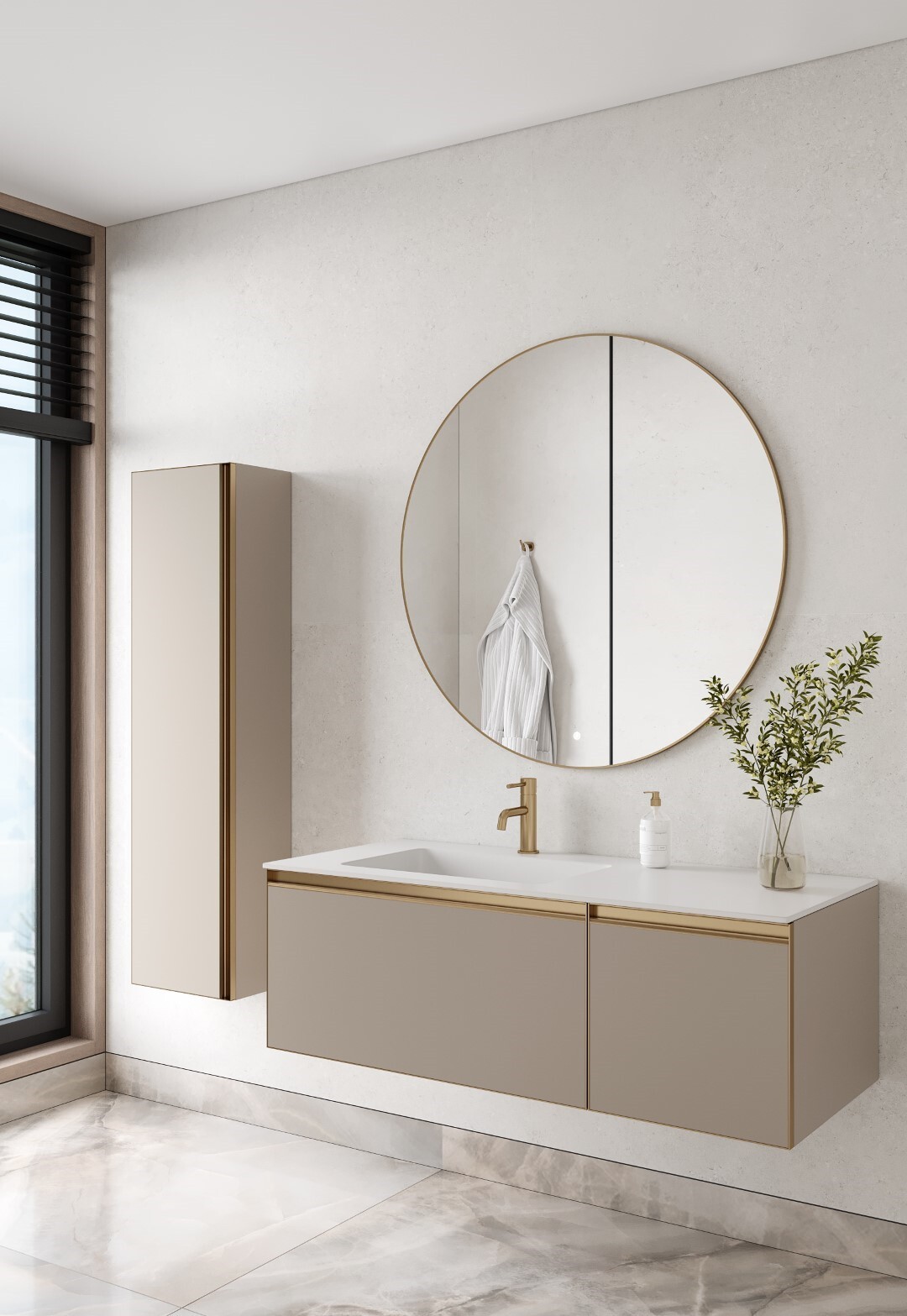 Тумба с раковиной 120 см ArmadiArt Quatro 790-M2-120-D-MG/793-120-W-A