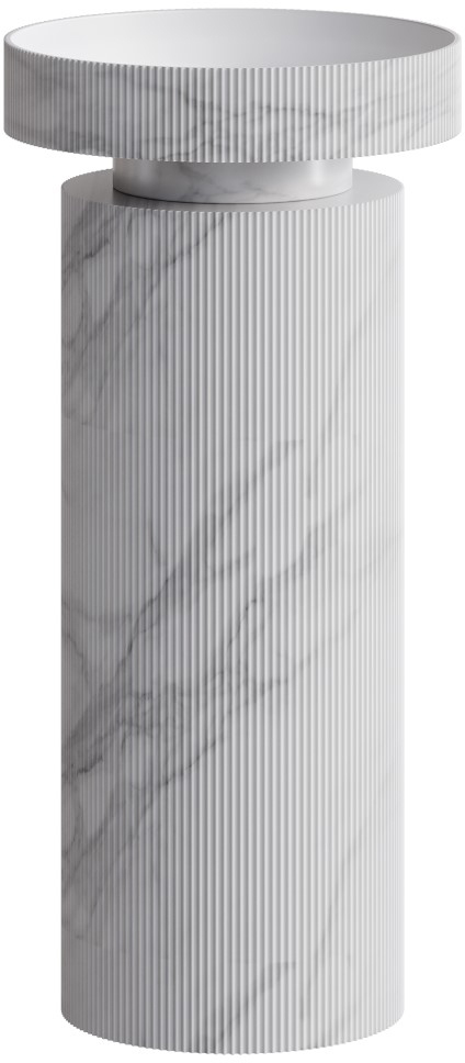 Раковина Ø40 см на пьедестале ArmadiArt Sole Corian 801-R-CLCT+801-Base-Rib-CLCT