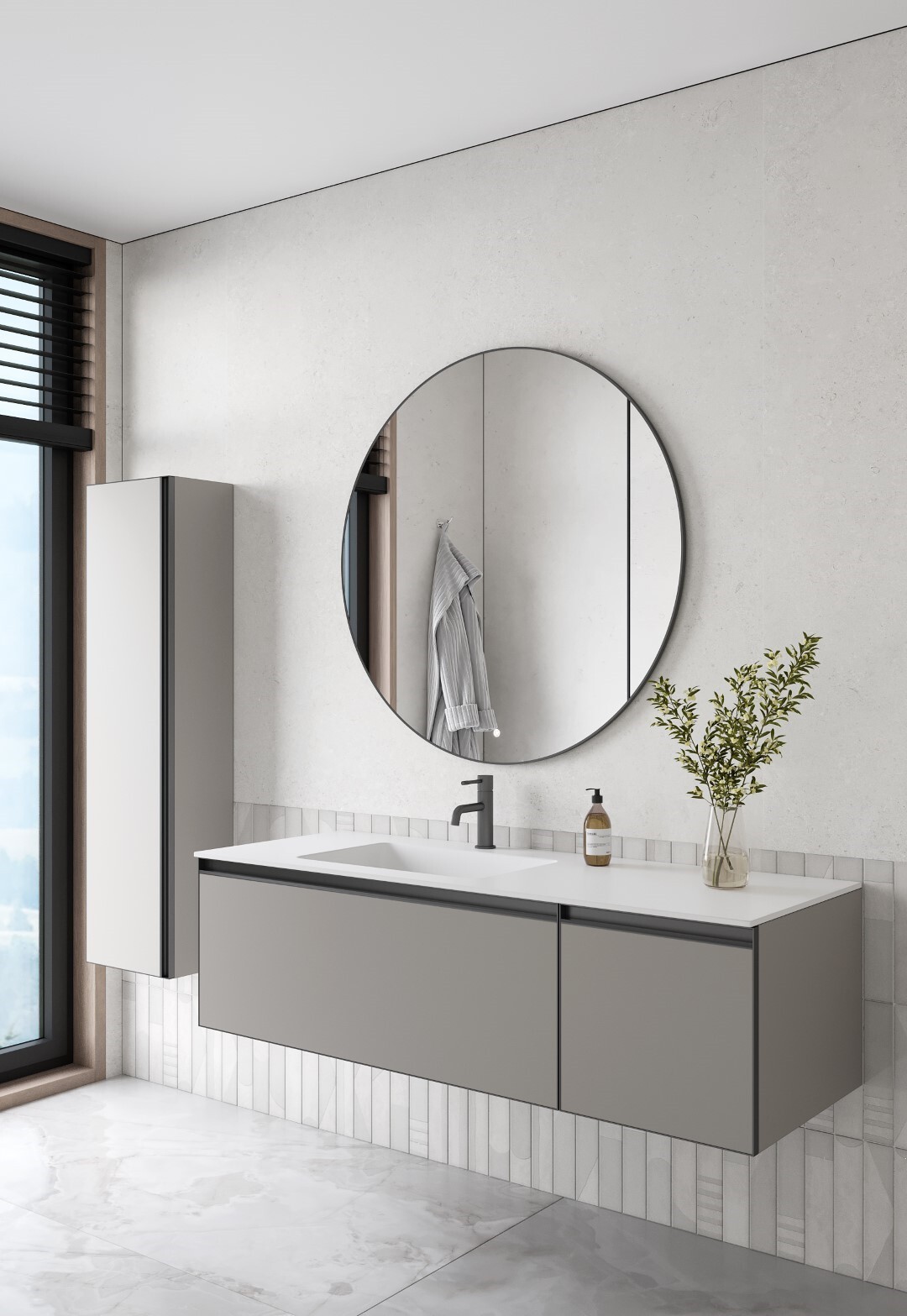 Тумба с раковиной 140 см ArmadiArt Quatro 790-M2-140-L-A/793-140-W-A