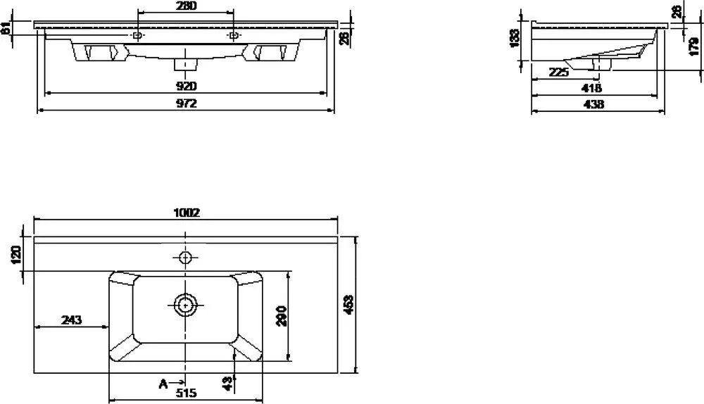 Раковина 100 см ArmadiArt Capolda 876-100