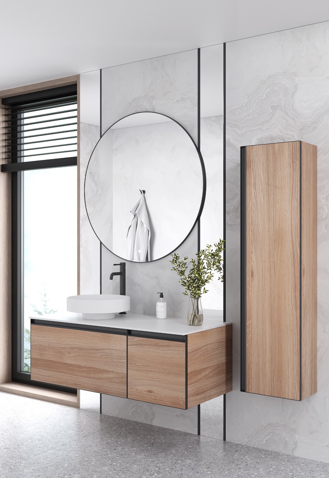 Тумба с раковиной 120 см ArmadiArt Quatro 790-M2-120-W-A/792-120-W/801-MW