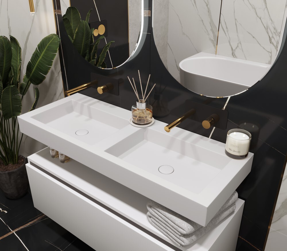 Раковина 120 см ArmadiArt Flat 888-120